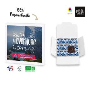 Carte 9 carrés de chocolat. Avec Bague personnalisable - Le Petit Carré de Chocolat®