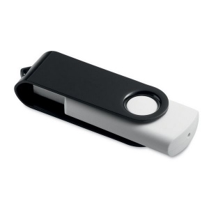 Usb rotoflash Clé USB rotative avec corps blanc doux au toucher et capuchon métallique coloré - 64 go (import)