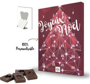 Calendrier de l'avent 2021 Basic 60g BIO - Chocolat Lait, Noir ou Marbré - Le Petit Carré de Chocolat®