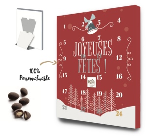 Calendrier de l'avent 2021 Amandes - Chocolat Lait ou Gianduja - Le Petit Carré de Chocolat®