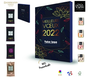 Calendrier de l'avent 2021 Chocolat + Thé DAMMANN - Le Petit Carré de Chocolat®