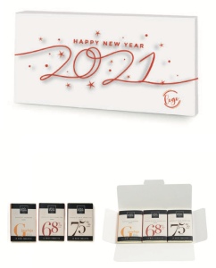 Carte de Voeux 3 mini tablettes 30g de chocolat - Le Petit Carré de Chocolat®