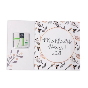 Carte de voeux 100 % personnalisable 1 carré de chocolat - Le Petit Carré de Chocolat®