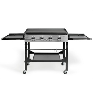 Plancha gaz 4 brûleurs sur desserte