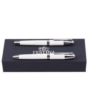 Parure Classicals Chrome Blanc (stylo bille & stylo plume)