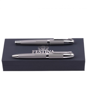 Parure Classicals Chrome Gris (stylo bille & stylo plume)