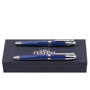 Parure Classicals Chrome Bleu (stylo bille & stylo plume)