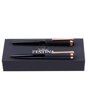 Parure Prestige Rose Doré Marine (stylo bille & stylo roller)