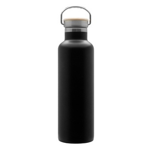 Bouteille isotherme 'Arima', noire, bouchon bambou, 750ml