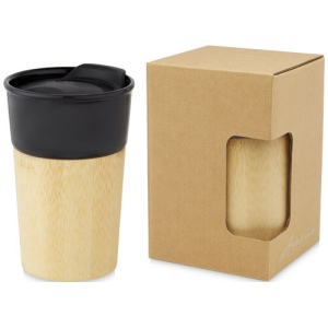Tasse Pereira de 320 ml en porcelaine avec paroi extérieure en bambou