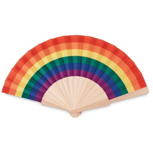 BOWFAN - Eventail en bois arc-en-ciel