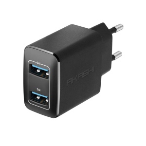 SOKETTO - CHARGEUR SECTEUR TURBO 2USB 2.4A - NOIR