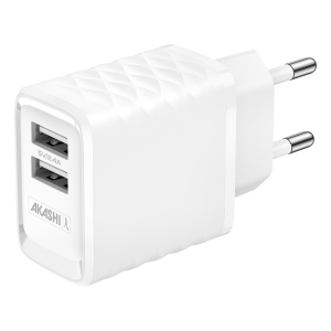 SOKETTO - CHARGEUR SECTEUR TURBO 2USB 2.4A - BLANC