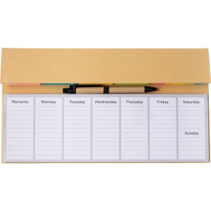 Semainier avec stylo et papiers repositionnables Lipa