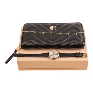 Parure Odeon (portefeuille voyage, montre & collier)