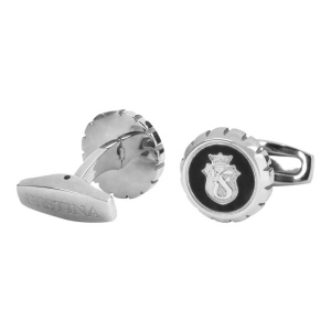 Boutons de manchette Chronobike Noir & Argent