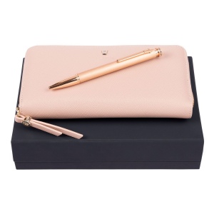 Parure Mademoiselle (stylo bille & portefeuille voyage)