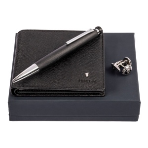 Parure (stylo bille, portefeuille & boutons de manchette)