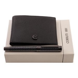 Parure CERRUTI 1881 (stylo roller & portefeuille)