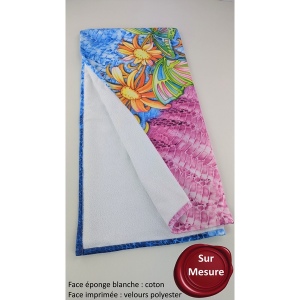 Serviette de bain et sport 50x100 cm imprimée quadri - coton/polyester