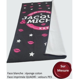 Drap de bain personnalisé 70x140 cm coton/polyester impression quadri par sublimation