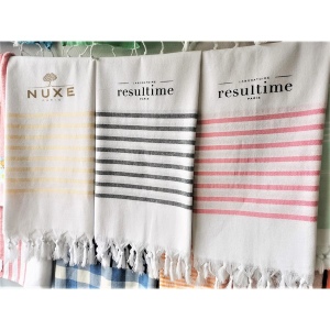 Fouta personnalisée ECO en coton recyclé avec logo sérigraphié