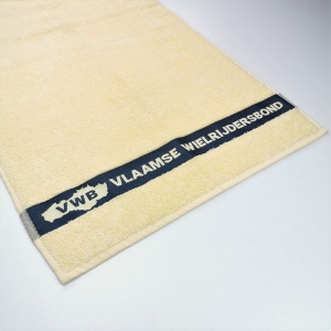 Serviette éponge avec logo tissé en liteau jacquard