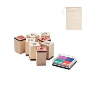 STAMPIE - Set de 8 tampons en bois