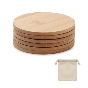 BAYIN SET - Lot de 6 sous-verres en bambou