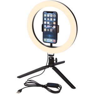 Lampe anneau Studio pour selfies et vlogging avec support de téléphone et trépied