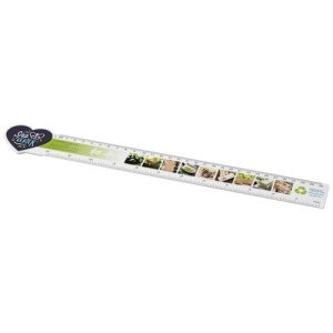 Règle Tait de 30 cm en plastique recyclé en forme de cœur
