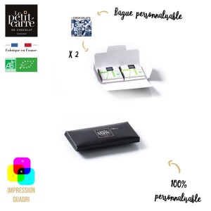 Carte 2 Carrés 4g Bio avec bagues personnalisables