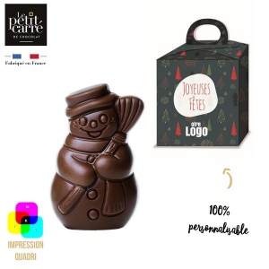 Moulage Bonhomme de Neige 50g Noir 70% Bio