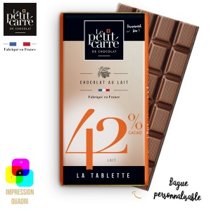 Tablette 90g 42% Lait avec bague personnalisable