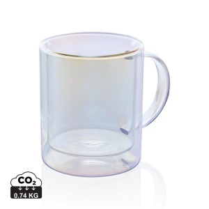 Verre double paroi personnalisé en verre et bambou - 350ml - TIRANA MEDIUM