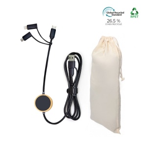 Câble recyclé 5-en-1 avec LED - BLUETECH