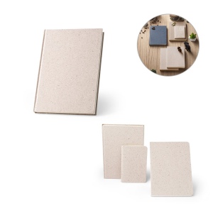 ORGANIC RIGID. Bloc-notes A5 avec couverture rigide fabriquée à partir de matière organique d'éléphant (95%)