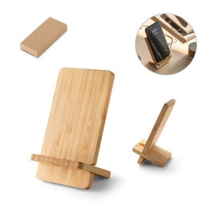 LANGE. Support pour smartphone avec chargeur sans fil ultrarapide 15W en bambou