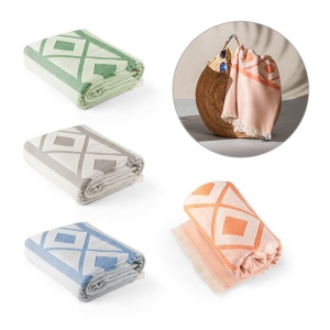 MALEK. Serviette de toilette multifonctionnelle et de bain (350g/m²) en coton et en coton recyclé