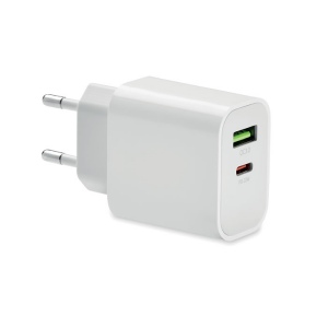 PORT - Chargeur 18W 2 ports, prise UE