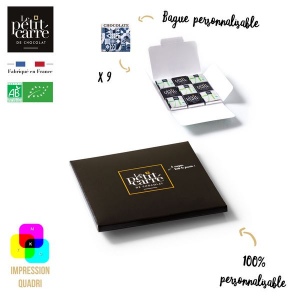 Carte 9 Carrés 4g avec bagues personnalisables - Impression Recto-Verso