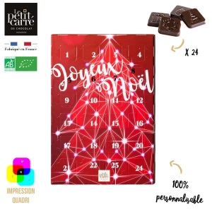Calendrier de L'Avent Basic 60g Noir 71% Bio - Impression Recto-Verso
