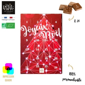 Calendrier de l'Avent Basic 60g Gianduja Bio - Impression Recto-Verso
