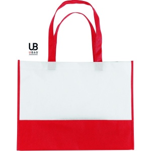 Sac shopping bi-couleur 80grs non tissé avec soufflets