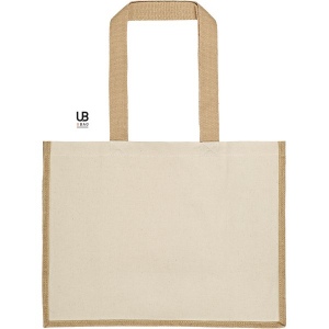 Sac shopping 320grs coton avec soufflets en jute