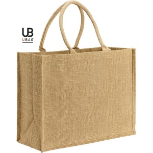 Sac shopping en jute scintillante lurex avec anses rondes