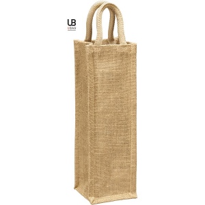Sac bouteille en jute scintillante lurex avec anses rondes