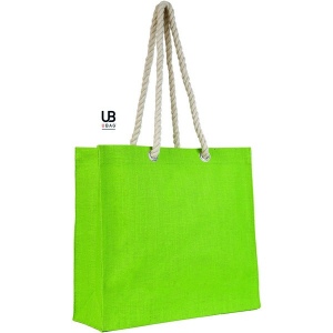 Sac shopping en jute avec poignées corde et petite pochette en jute