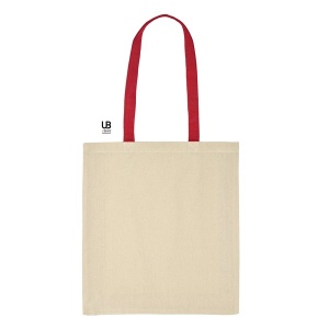 Tote bag 220 grs coton avec poignées et soufflets colorés