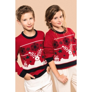 Pullover col rond de Noël enfant